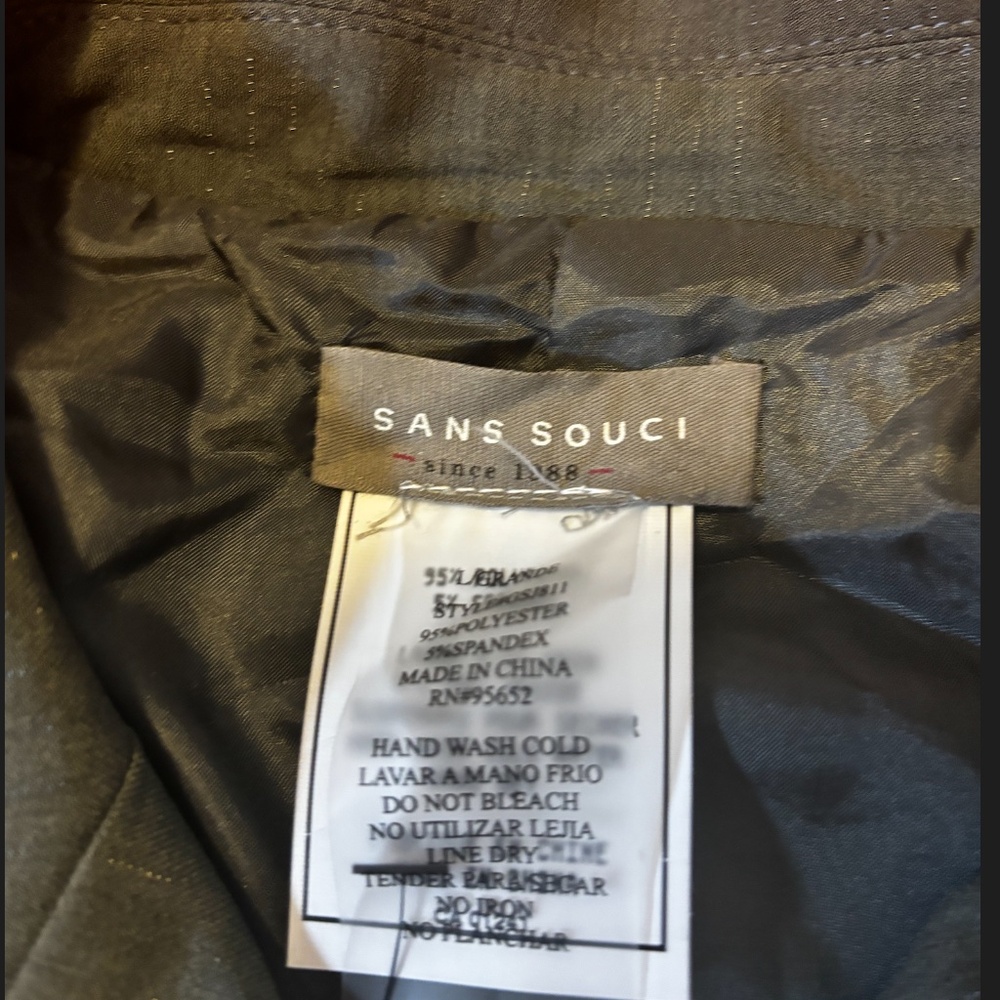 Sans Souci charcoal gray criss-cross ribbons cropped blazer NWT - Picture 4 of 12